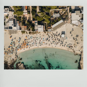 A beach from above, turquoise water. Shot with my DJI Mini 3 Pro.
